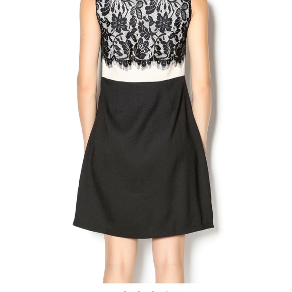 NWT Uttam Boutique (UK brand) Cocktail dress, size M (US 6), black and cream - Picture 11 of 11